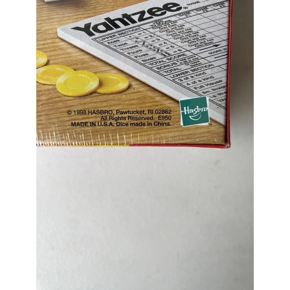 Vintage 1998 Yahtzee Dice Game Milton Bradley Hasbro E950 Classic Sealed New